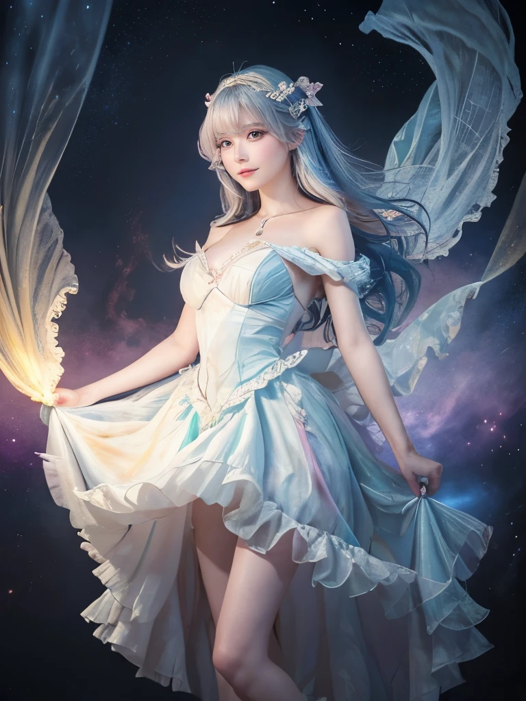(Standing in a Tokyo hotel room:1.4、Stand with your legs apart、Hands on hips、Night view)、(Realistic、Like a photograph、Live Action、8k, Realistic, RAW Photos, Best image quality: 1.4), Single-lens reflex camera、RAW Photos, Highest quality, Realistic, Very detailed CG Unity 8k wallpaper, Written boundary depth, Cinematic Light, Lens flare, Ray Tracing, Realistic background、(Shiny magical girl costume、Body-fitting dress:1.4、Cosplay、(Small breasts:0.5))、1 female,Cute Japanese 17 year old girl、((whole body:1.5))、Shy expression、Long Hair:1.2、I like that style、stylish、Very detailed、Pay attention to the details、Perfect outfit、(White skin)、Beautiful legs:1.1、View from below、Looking down here、Accurate Arm、Accurate feet、Anatomically correct body、Accurate fingering、Super detailed face