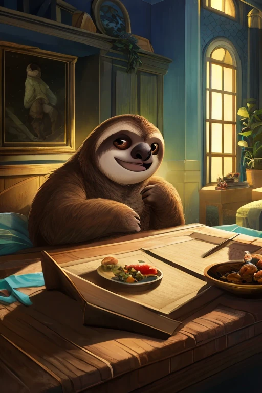 ((sloth)),((highest quality)), ((masterpiece)), (detailed),An illustration