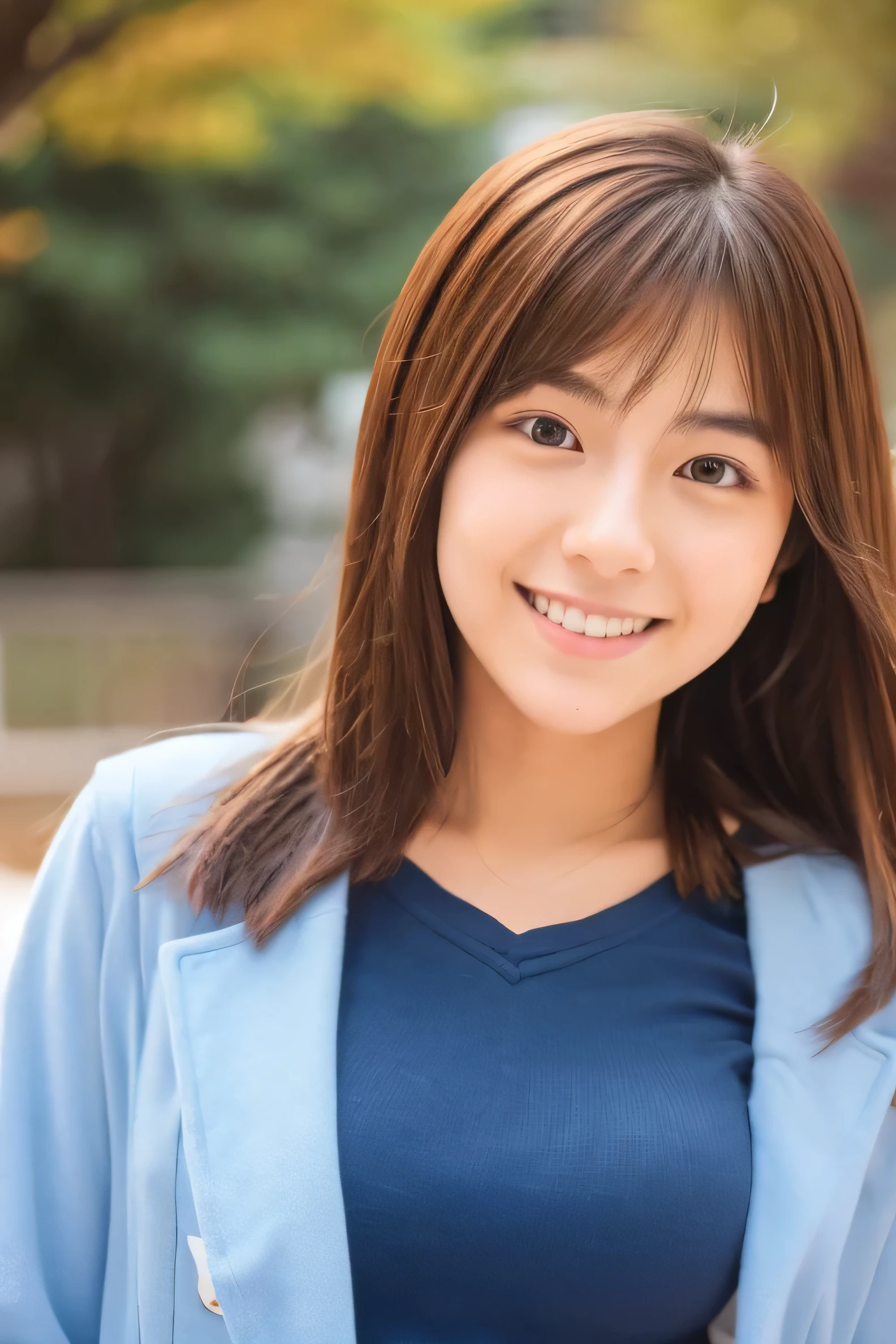 Japanese university student Brown Hair High-nosed