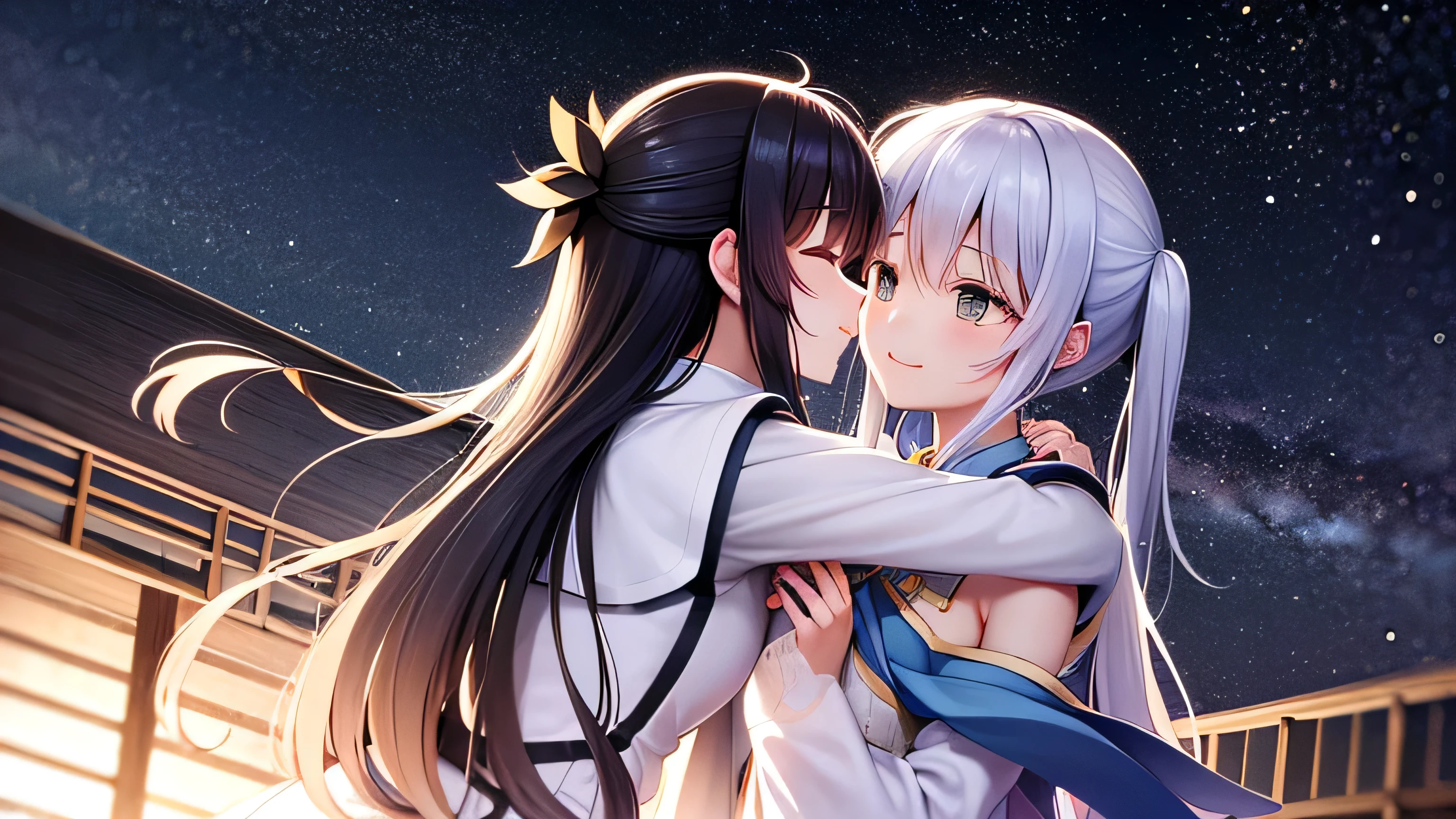 Rumi and Rumi（Stardust）embrace each other。 Rumi（Stardust）returns to star shape、Flying out the window into the night sky。 Rumi sees her off from the window、Smile and wave。 Rumi（Stardust）blends into the night sky、Become one of the stars。