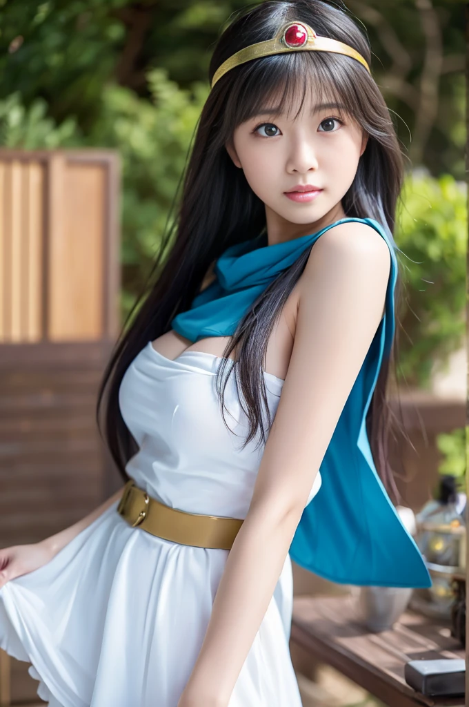 masterpiece、1 beautiful girl、Fine Eyes、smile、Puffy eyes、highest quality, 超High resolution, (reality: 1.4), Cinema Lighting、Japanese、Asian Beauty、Korean、so beautiful、Beautiful Skin、Body facing forward、Face close-up、Upper body close-up,(超reality的な)、(High resolution)、(8k)、(Very detailed)、(美しくFine Eyes)、(Very detailed)、 (wall-)、Detailed face、Bright lighting、Professional Lighting、Looking at the audience、Look straight ahead、Diagonal bangs、Bright light Blue Hair、Nogizaka Idol、20-year-old､masterpiece, highest quality, Very detailed, shape, Sage_(dq3),Long Hair, Blue Hair, Circlet, Red eyes,Small breasts, Yellow gloves, White Dress, belt, Cape, boots,(16k, RAW Photos, highest quality, High resolution), High-definition RAW color photos, Professional photos, (Layered silhouette: 1.2), Complex patterns, (reality的な, Photorealistic: 1.3), (Japanese Girls), Big Breasts、Very firm breasts、are not drooping、The cleavage is visible。Too much exposure、（NSFW）、Shine、(Detailed face: 1.2), (masterpiece: 1.5),きめ細かいBeautiful Skin, (cute: 1.2), (sexy), (highest quality: 1.2), (One girl: 1.3), (solo, soloフォーカス), A completely normal human body type, A depiction of a woman that is faithful to human ???????, A representation of a healthy, balanced and vibrant woman。Too much breast exposure。


「奇shapeや不自然な体の部位がない」No missing limbs。Normal number of heads, limbs。Head, limbs, and thickness are normal for height。The number of heads is one。Body length is anatomically normal。