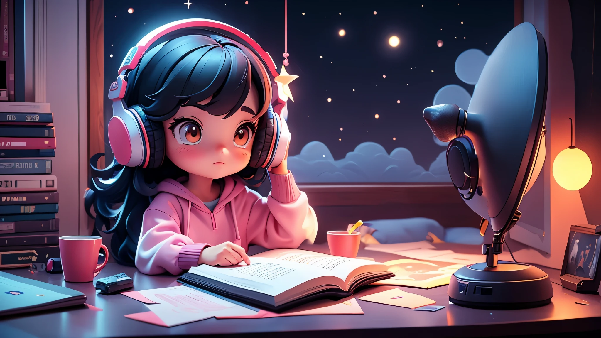 (Peaceful Dreams,夜のTranquility,Tranquility,peaceful sleep)(highest quality,Super detailed,Realistic),(Painting),(Shining Star,Gentle moonlight),