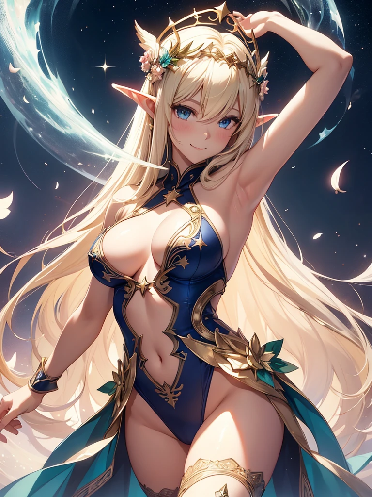 最high quality、1 woman elf 、Bigger on the screen、NP: Worst quality ,Flower fractal art Marble pillar、Beautiful radiance,High-definition depiction, Realistic, 8k, Unity, Wide Shot, light smile, Beautifully and vividly drawn, , Beautiful, beautiful, clear skin、sexy swimwear((see-through bodystocking,))see-through brassiere ,Nipples、SEX、Countless rays of light pouring down, Swirling Light, big background, Raise one arm above your head, Intense light is emitted from the magic circle in front of the girl. Particles of light、fantasy、fog、
Romanticism,Cowboy Shot: The most beautiful form of chaos, Mr..々color, Intertwined flowers, Particle,magical gentle light,smile,sexy,image quality、masterpiece、Beautiful Face、Super beautiful elf woman((Big breasted 22 year old lady、Bust 90,Beautiful long ironed hair、blonde、height: 165cm。、sexy、Esbian、、high quality、、background((Star Narski)))、Starry Sky、Visual art、Written boundary depth、、Elf Ears、、universe、Happy smile、Gentle light、elegant、ticker beautiful decorative、、magic、Beautiful tiara、Beautiful bed、Beautiful Landscape、A kind smile、wonderful、Fluttering petals、Dance happily、、Cultivate fantasy、、Mystery light Lots of flowers、、art、art,mystery,Ultra-high resolution,atmosphere