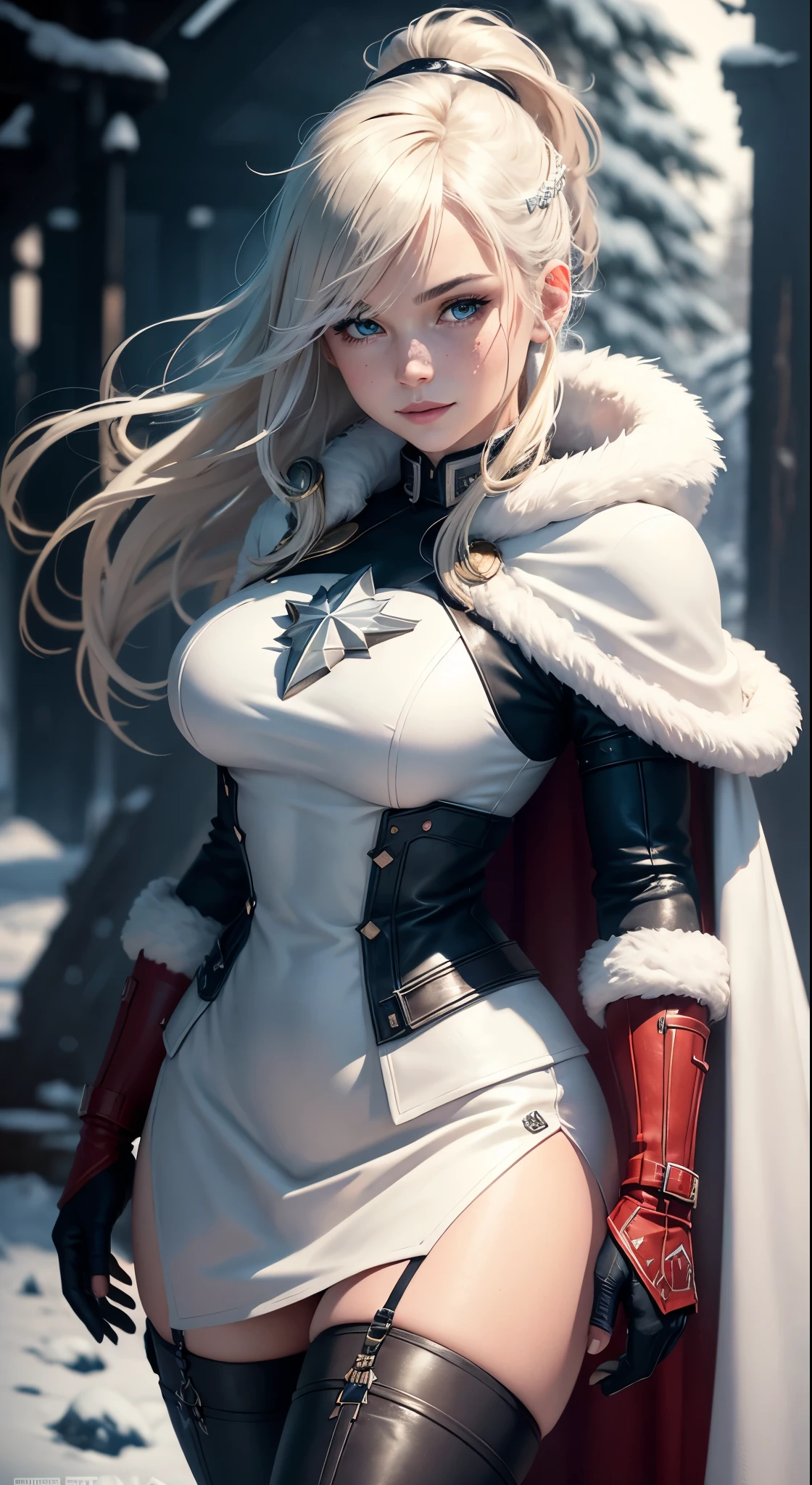 
Gwen Tennyson,Captain Marvel,Yorha 2B,Solo girl,Observation and monitoring,Atelier Risa,close up,Winter forest,Viking village,Runic tattoos,Fur and white suit,Viking winter linen shirt,Scarlet Vikings Cape,fur Viking shield,Lycra tight mini skirt, ponytail hair,,Long dress train,Short viking hair,Viking makeup,Blue eyes,Multi-colored silver blonde hair,Fur gloves,Sexy smile,Freckles,beautiful girl,Thigh high fur boots,Big breasts,8K,Very detailed,real,Imagination art,Viking shield,hairpin,ear piercing,(weather:windy),