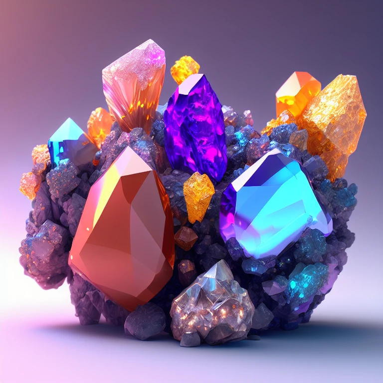 fantastic art beautiful minerals, rainbow crystals, Super detailed, Incredible lighting, Ultra Detailed, 8K, Unreal Engine 5, 3d rendering