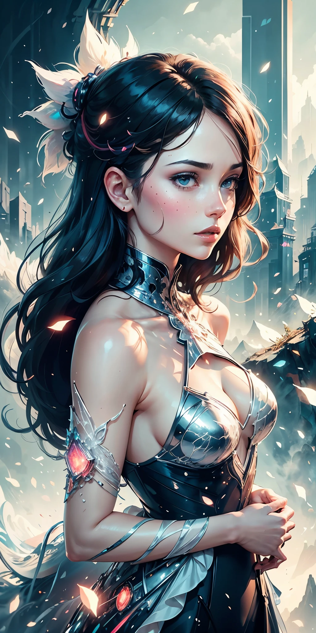 pace girl| standing alone on hill| centered| detailed gorgeous face| anime style| key visual| intricate detail| highly detailed| breathtaking| vibrant| panoramic| cinematic| Carne Griffiths| Conrad Roset| ghibli