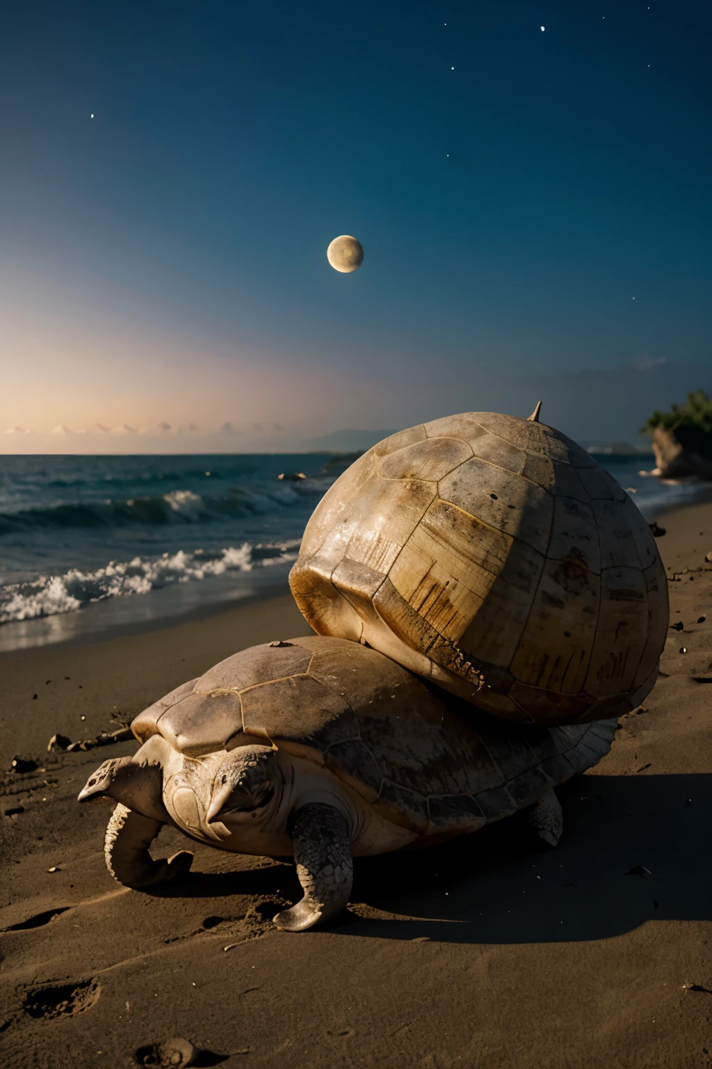 Una tortuga y un caracol en camino a la luna