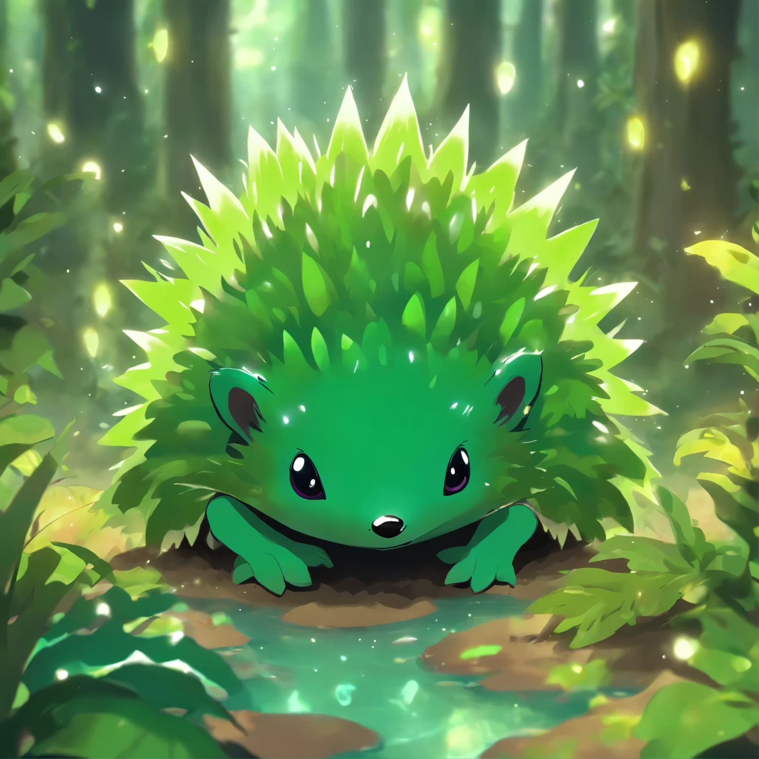 a close up of a green slug on a leafy surface, fluffy green belly, a plant monster, cute little creature, nudibranch, polychaeta, sea creature, plant monster, cute creature, vicious snapping alligator plant, alien plant, cute forest creature, curved horned dragon!, adorable glowing creature, beautiful!!!!!!!!!, that looks like a insect, head of green hedgehog