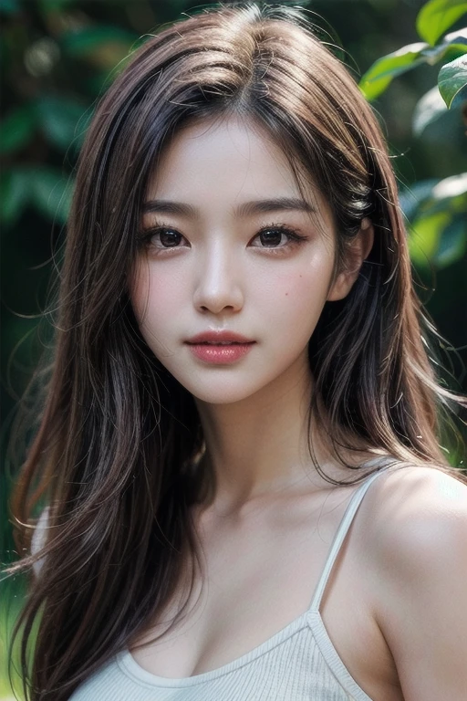 (ultra realistic), (illustration), (a high resolution), (8K), (Very Detailed), (Best illustration), (Beautiful and Detailed Eyes), (Best quality), (Ultra Detailed), (masterpiece), (wallpaper), (Detailed Face), pores on the face,One,one girl,, Fine Detail, Detailed Face, (Detail),(Realistic lighting: 1.1),Image of a long-haired woman, smiling in a photograph, Fed style, One charming Korean face, , Korean actress, , cute korean actress, Gorgeous young Korean,