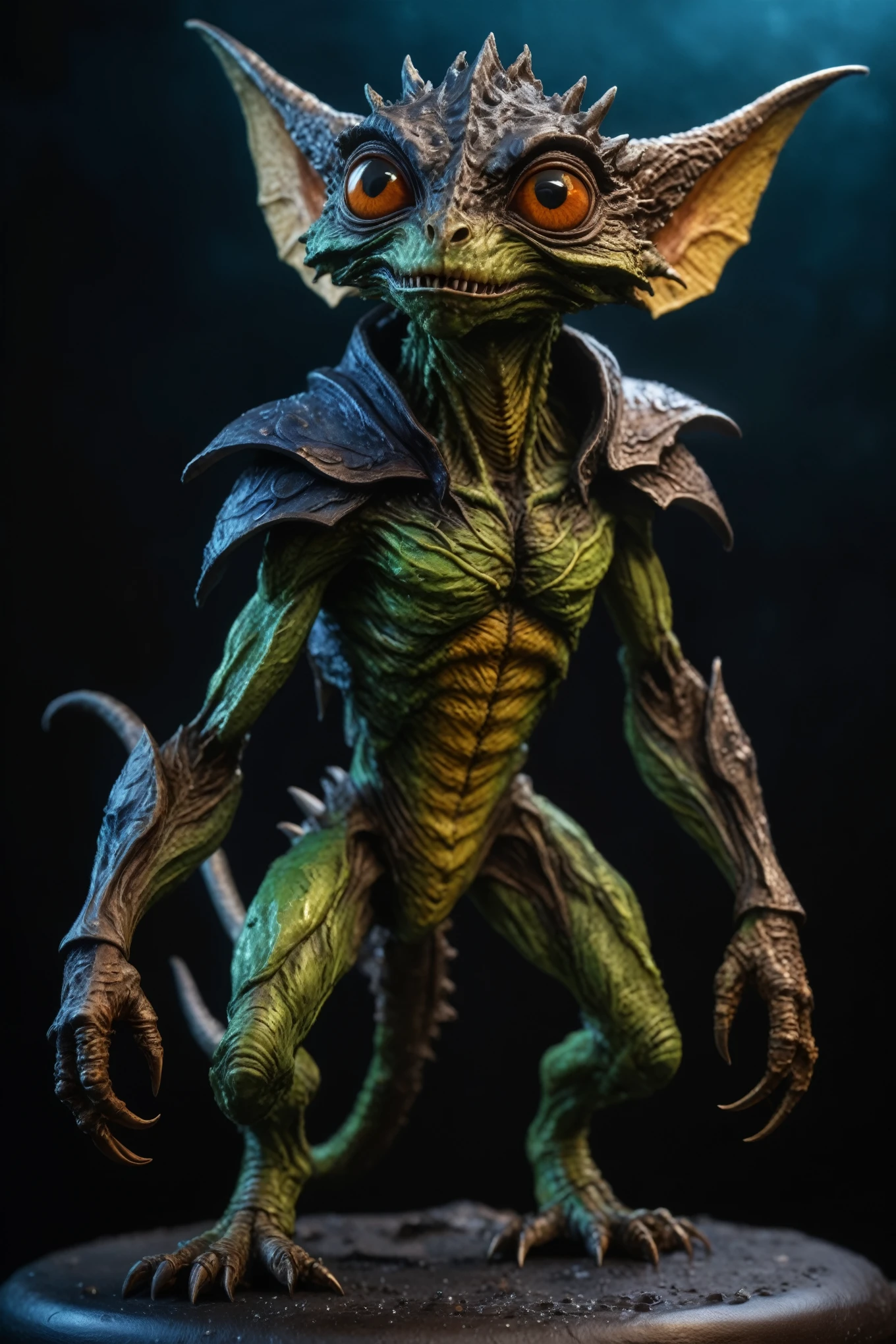 femalien, alien, monsters00d, colorful skin, red uniform, highly detailed, science fiction, creature, reptile, sharp teeth, eyelashes, makeup, claws, scales, full body, moving rocks on a strange planet,
<lora:monsters00d:0.8> <lora:FemAlien:0.8>