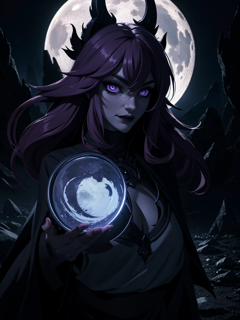 (highres:1.2),(realistic:1.37),devil girl,pet wolf,dark fantasy,enchanted forest,magic powers,glowing eyes,demonic features,black cloak,ominous atmosphere,moonlit night,sharp fangs,pale skin,ominous shadows,detailed facial expressions,dark tendrils,nightmare,haunting,gothic aesthetic,ferocious companion,vivid colors,dangerous beauty,captivating gaze,sinister aura,creature of the night,enchanted bond,loyal protector,moon's reflection,shadowy figure,ethereal,mythical,otherworldly,mesmerizing presence