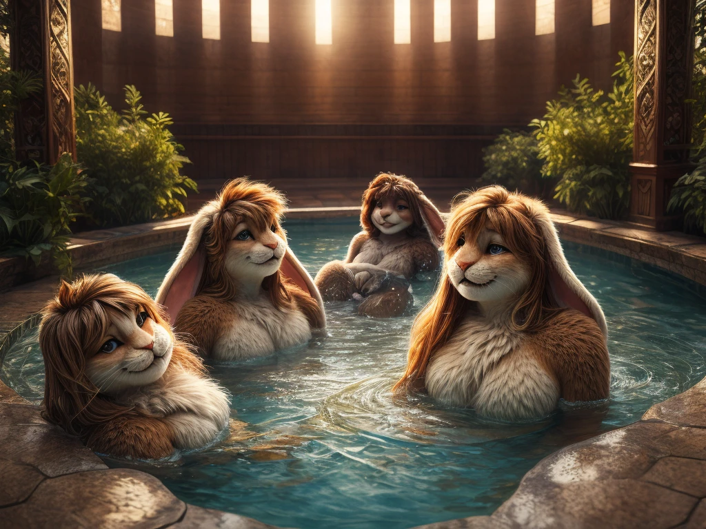 (Mucha style) , Bokeh , naked Photo session advertisement , Hallucination, daydream , (hairy fur:0.9) , messy female rabbit , in the public bathhouse , artistic porn pose , erotica , show off Private parts , can not stand it any longer, Squirting pee , Water droplets splashing , round face , moist round eyes , Swollen cheeks , hair ties , big smile , front view , top view , back view , side view , from above , from below , sit , standing , lying down , lying back , squad , jump