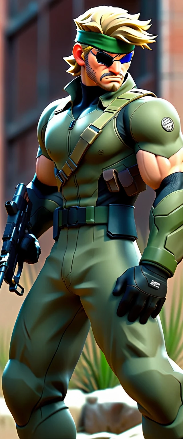 A highly athletic man in a tight combat suit, portraying the iconic Solid Snake character from the Metal Gear series, numerous detailed weapons on his person, sneaking around a guarded high-security military facility, extremely detailed, hyperrealistic, cinematic lighting, dramatic shadows, gritty, photorealistic, masterpiece, 4k, 8k, ultra-detailed, sharp focus, physically-based rendering, vivid colors, concept art style
