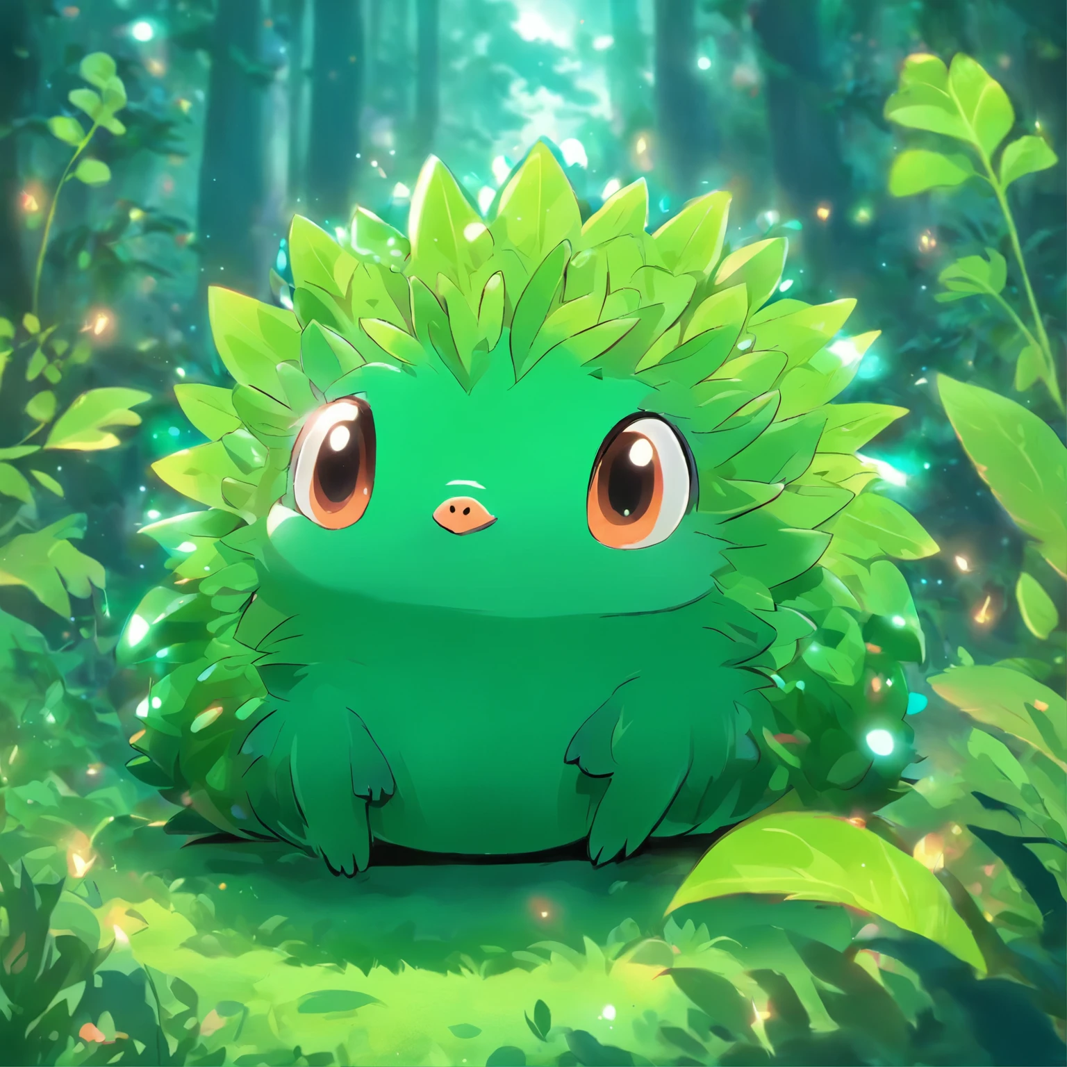a close up of a green slug on a leafy surface, fluffy green belly, a plant monster, cute little creature, nudibranch, polychaeta, sea creature, plant monster, cute creature, vicious snapping alligator plant, alien plant, cute forest creature, curved horned dragon!, adorable glowing creature, beautiful!!!!!!!!!, that looks like a insect, head of green hedgehog