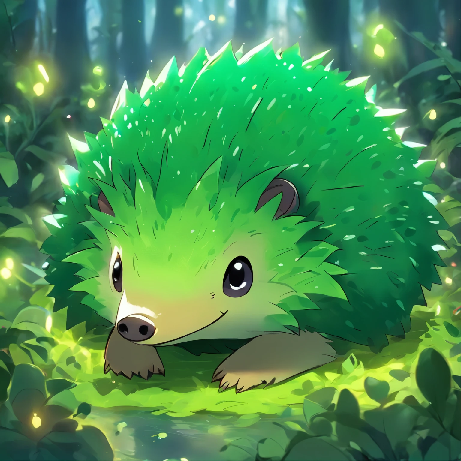 a close up of a green slug on a leafy surface, fluffy green belly, a plant monster, cute little creature, nudibranch, polychaeta, sea creature, plant monster, cute creature, vicious snapping alligator plant, alien plant, cute forest creature, curved horned dragon!, adorable glowing creature, beautiful!!!!!!!!!, that looks like a insect, head of green hedgehog