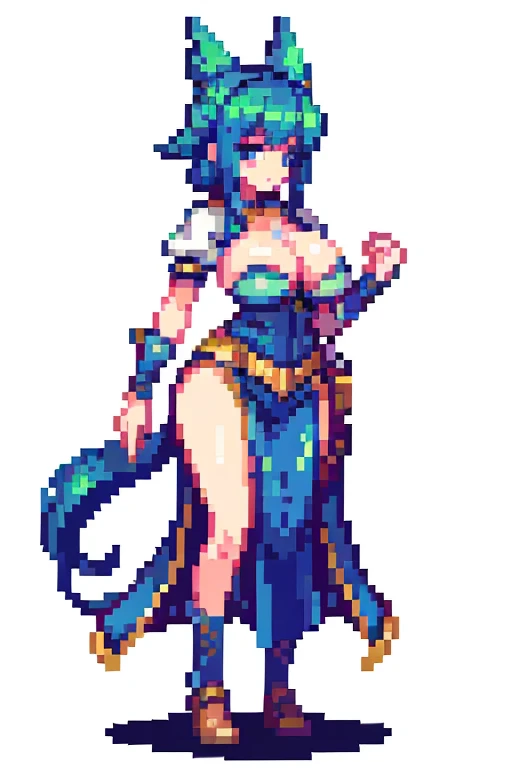 masterpiece , best quality , pixel art , 1 girl , fantasy clothes , full body , white background,big tit,tit fuck