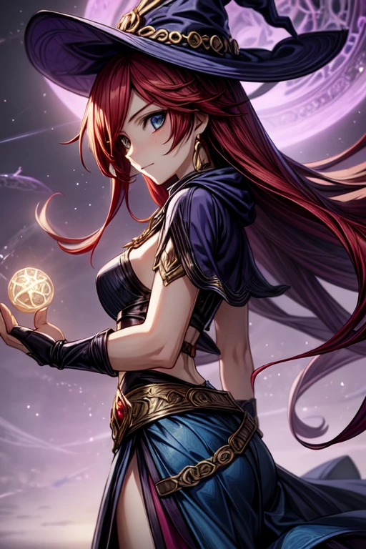 witch, RPG, enchantress, Magic, red-haired woman, anime
