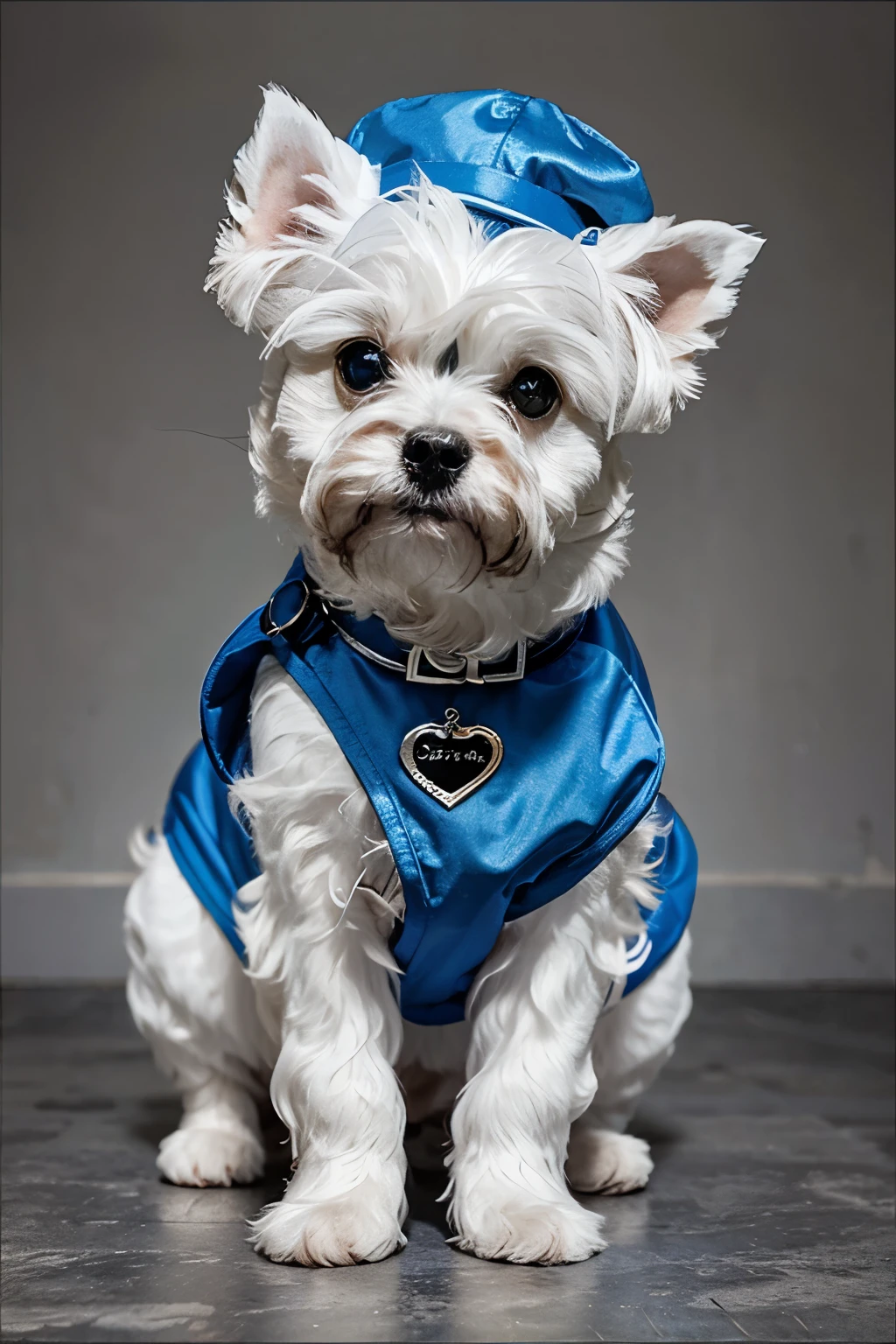 Blue comic style Maltese dog