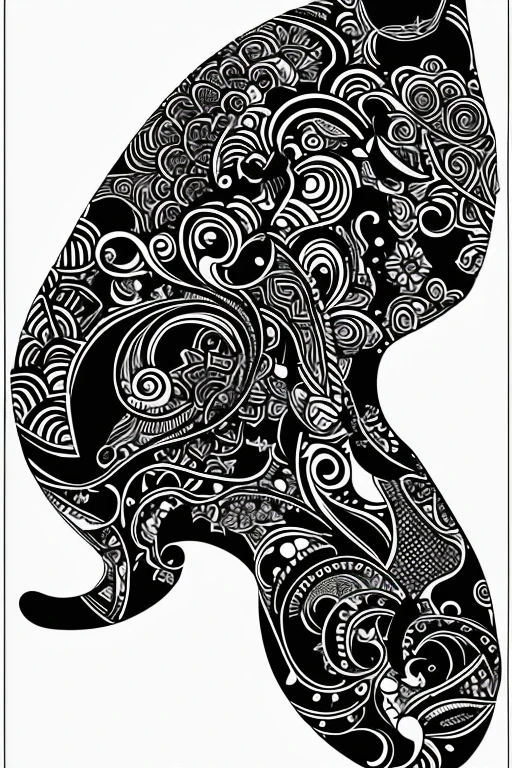 Beardsley style,ink art, pen and ink, (Best Quality,masutepiece:1.2),(black and white comic core:1.1),(extreme high contrast), SILHOUETTE, Dark ink, 1 black cat, side view,