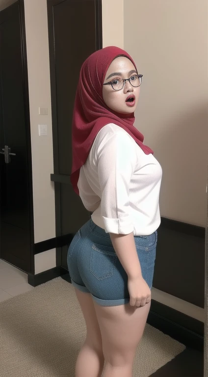 (view from front), ((view from front)) ((full body photo)) camera from distance,  in an empty alley settings, a mature (muslim) mom 40 years old with an hourglass figure in a ((bra)) and ((thighhighs)) 1girl, (hetero), (1boy), ((gigantic perfect penis:1.2)), (sex), pussy, bra, (testicles), (anal), (folded), (sex from behind), (full nelson),(reverse suspended congress), she is looking at viewer,skin texture, ultra high res, RAW, instagram LUT, masterpiece, best quality, ultra-detailed, ultra high resolution, RAW, 4k, feet, beautiful hands, , (looking at viewer), outdoor, chair, empty alley,  red lips, smirk,  (cleavage), (glasses) ((lace hijabs)) 