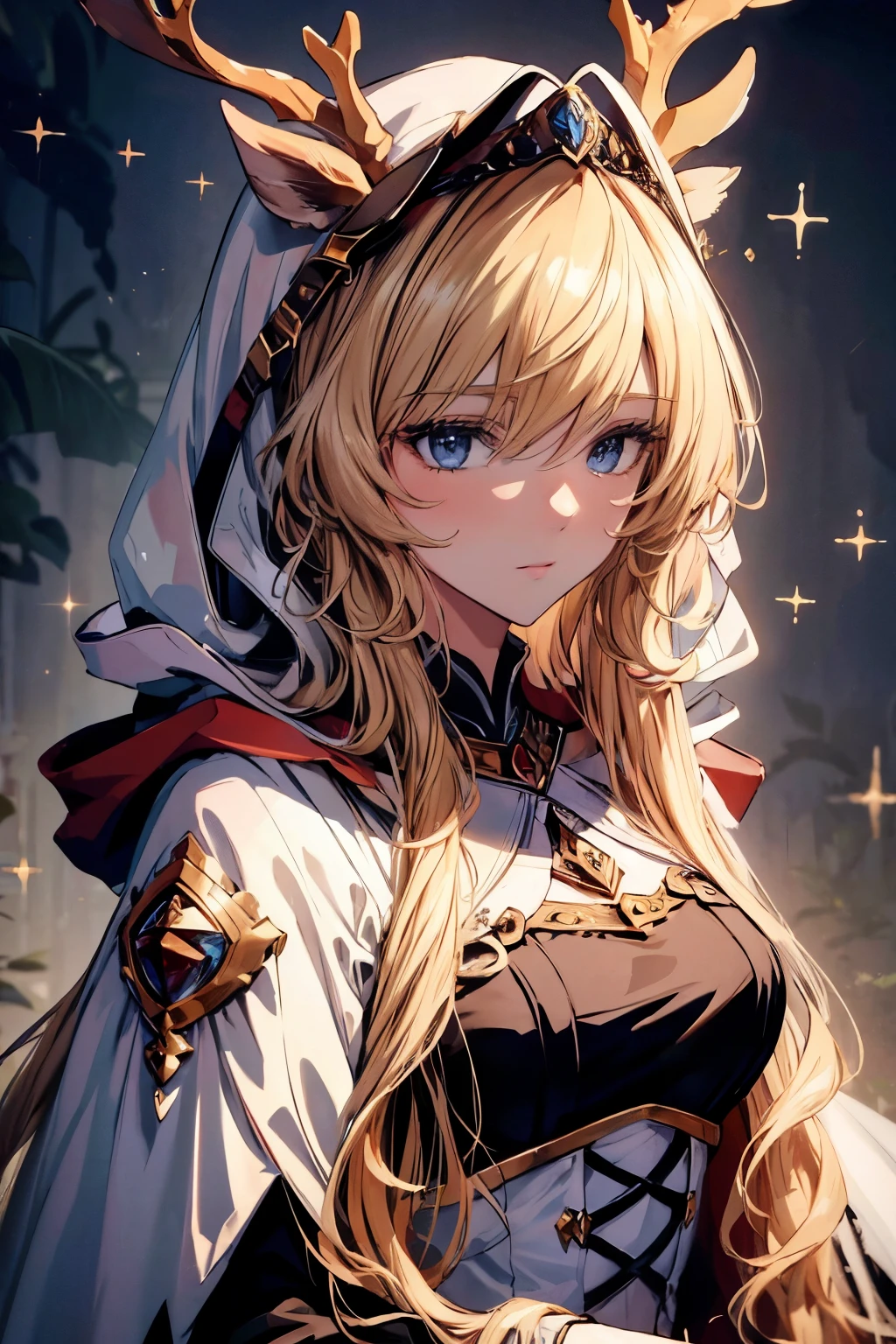 (The best quality at its best, 4K, 8k, High resolution, masterpiece:1.2), Super detailed, Noble maiden, Exquisite facial features，Detailed long blonde curly hair, Beautiful posture, A fantastic atmosphere, Expressive brushwork, Mysterious atmosphere, Artistic interpretation,Delicate curls，Detailed Floral Jewelry, Crystal Diamond Jewelry，Small fresh aesthetics，Stunningly elaborate costumes, Fantasy Illustration, Subtle colors and tones, Details have been upgraded