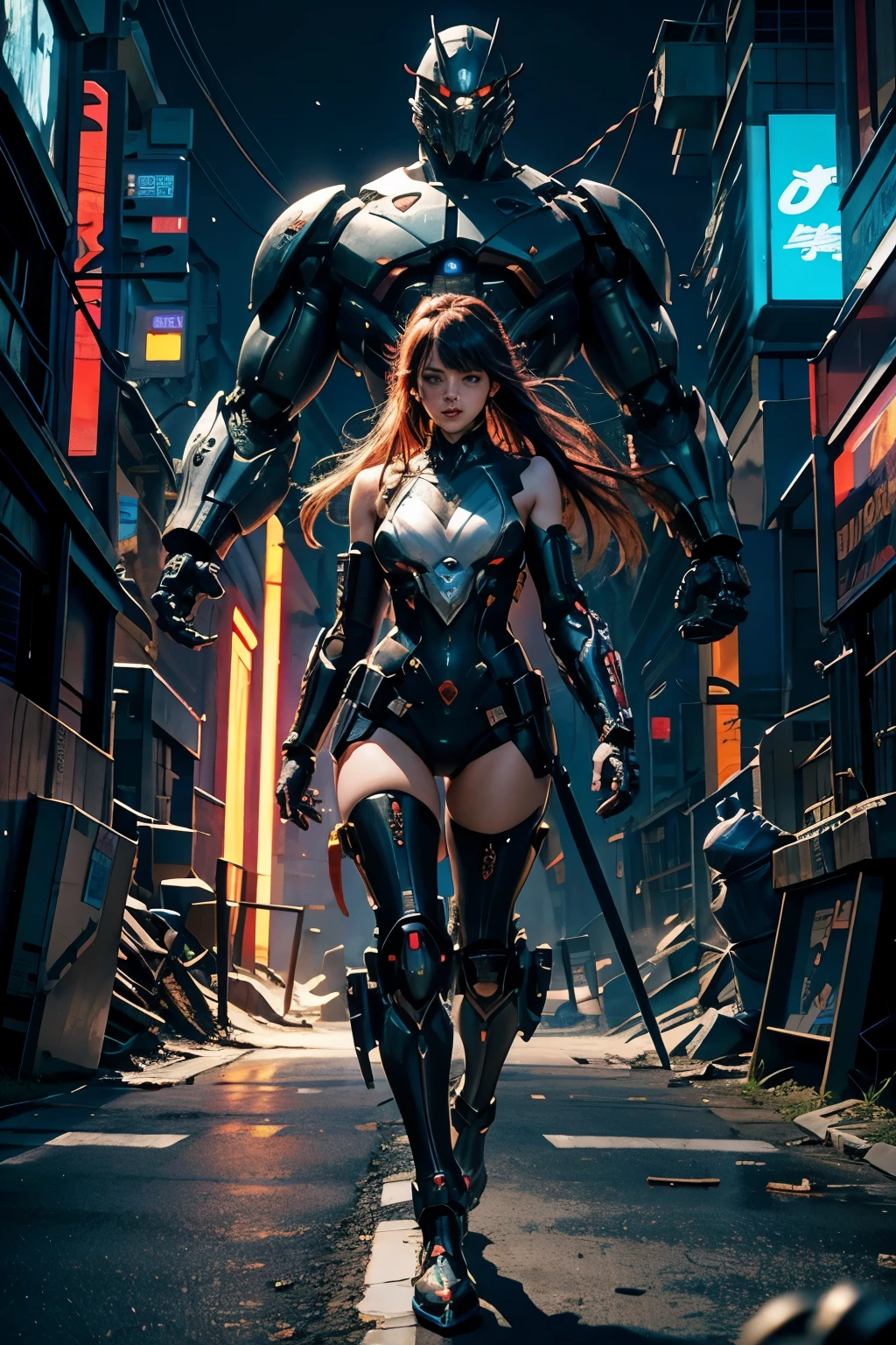 8k Epic Anime in Cyberpunk Style - A Masterpiece of Vibrant Colors and Advanced Technology

Set in a futuristic, neon-filled metropolis where shadows and advanced technology intertwine, this anime is a visual spectacle of epic proportions. Featuring charismatic characters, a beautiful woman takes center stage, embodying both strength and mystery.

The narrative unfolds with dramatic twists, immersing viewers in a world of engaging stories. Protagonists, equipped with special abilities, face formidable villains in dynamic combat sequences that showcase impressive visuals.

Detailed scenes abound, featuring giant mechs, flying vehicles,