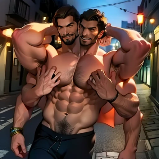 (several men) naked, fucking, gay orgy, Muscular men (big dick, very big), muscular, Himbo man wearing harness and jockstrap. In super hot poses!!!, big muscles, (great art) wearing thongs.