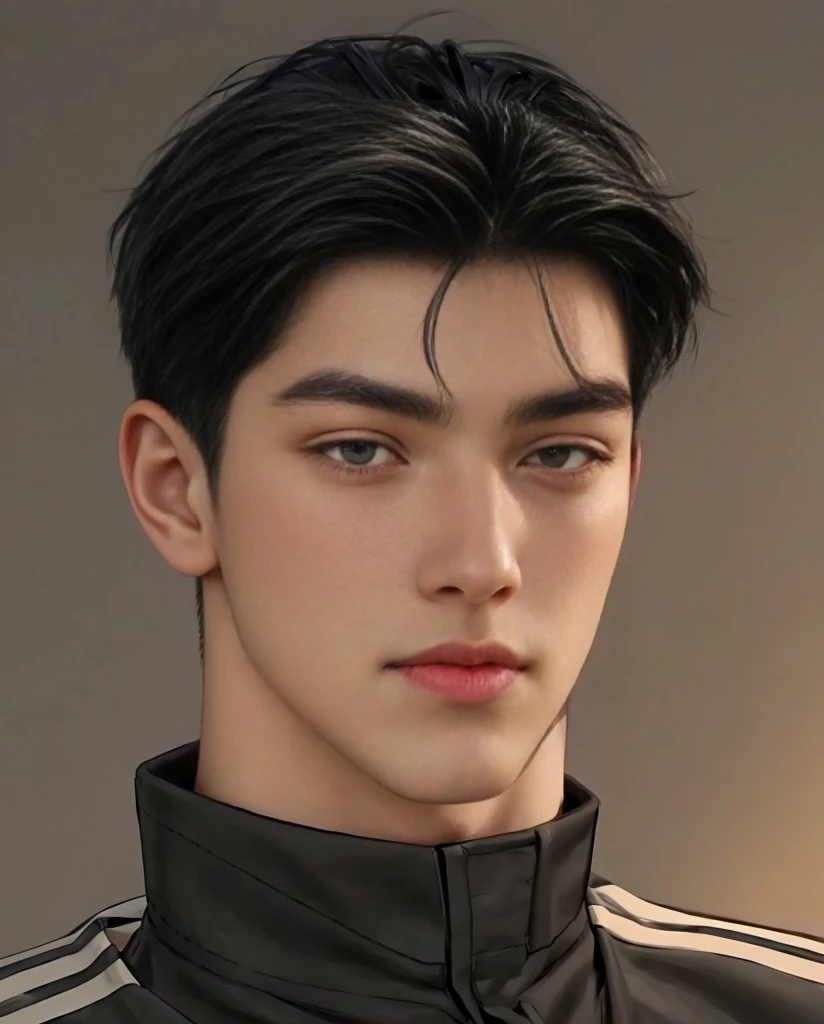 masterpiece, 1boy, young, handsome, black hair, undercut hair, perfect face, detailed eyes and face,black eyes, clean shaved, muscular, capturing a rural atmosphere, dynamic lighting, unreal engine 5