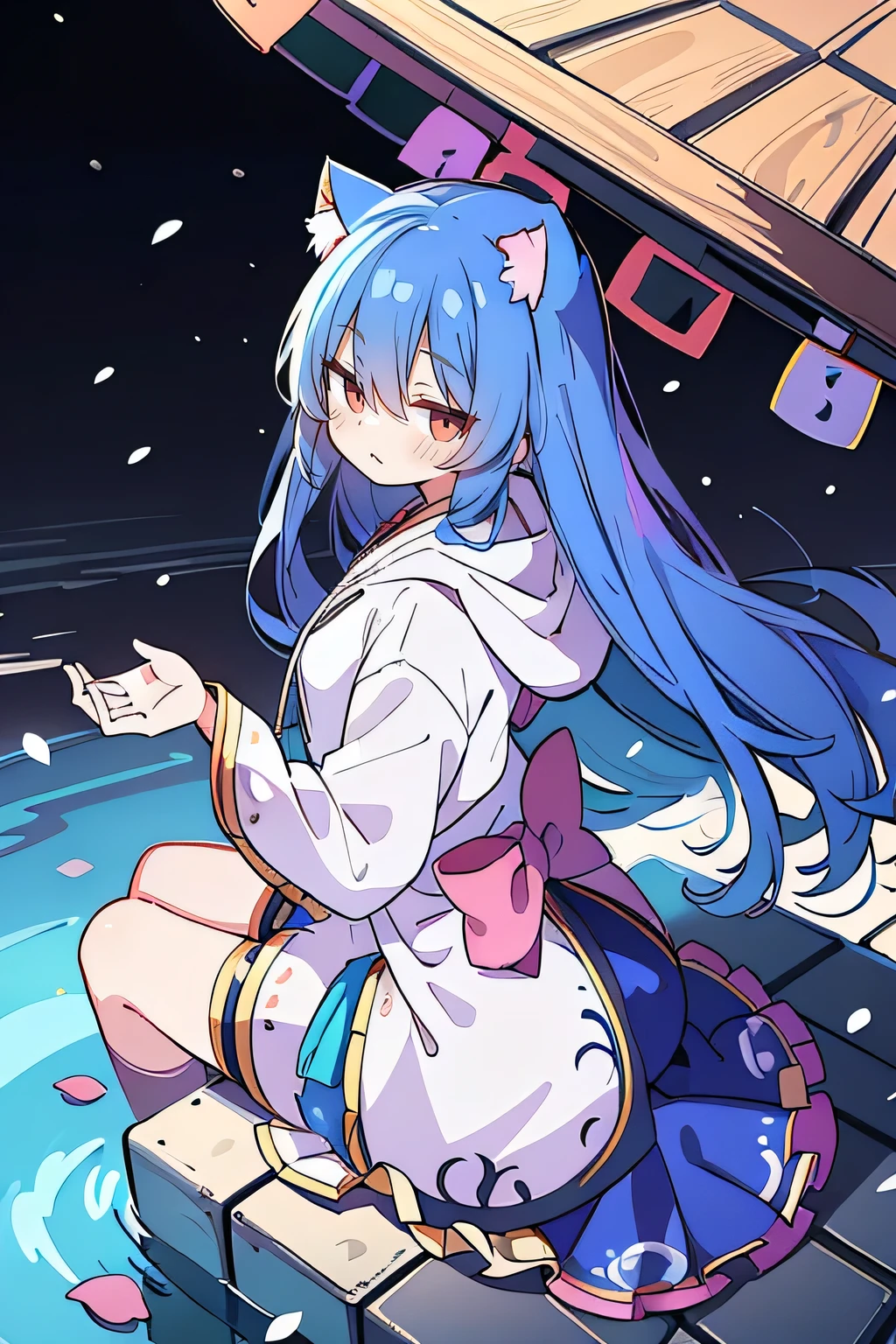 {{{{amazing quality, great quality, high quality, very aesthetic, aesthetic, best quality}}}}, 
realistic, photo, shadow, Three-dimensional, absurdres, Digital art, 
{{{{Magical girl}}}}, beautiful girl, one girl, 
light blue hair, long straight hair, hair, trimmed hair, shiny hair, blunt bangs, short sideburns, 
blue eyes, tareme, 
{{flat chest}}, {{small breasts}}, {{detailed body}}, slim thighs, thin thighs, 
{{white mini kimono}}, {{yellow kimono obi}}, {{skull-shaped hair ornament}}, {{barefoot, Geta for women}}, No panties, no bra, torn clothes, wet clothes, melted clothes, damaged clothes, take off one's clothes, transparent clothes, half-naked, cloudy liquid, Immerse yourself in the cloudy liquid up to your waist, tentacle bath, Attacked by white squid tentacles, bound by squid tentacles, caught by white squid tentacles, Caught in white squid tentacles, white squid tentacles caress my nipples, white squid tentacles caress my crotch, defeat, inferiority, sexual pleasure, troubled face, shy, orgasm, trembling, disheveled hair, groin, groin, Peeing, restrain the arms, restraining legs, clothed sex, Intercrural legs, rape, bind, Massaged by squid tentacles, Mangled by squid tentacles, upper body, 