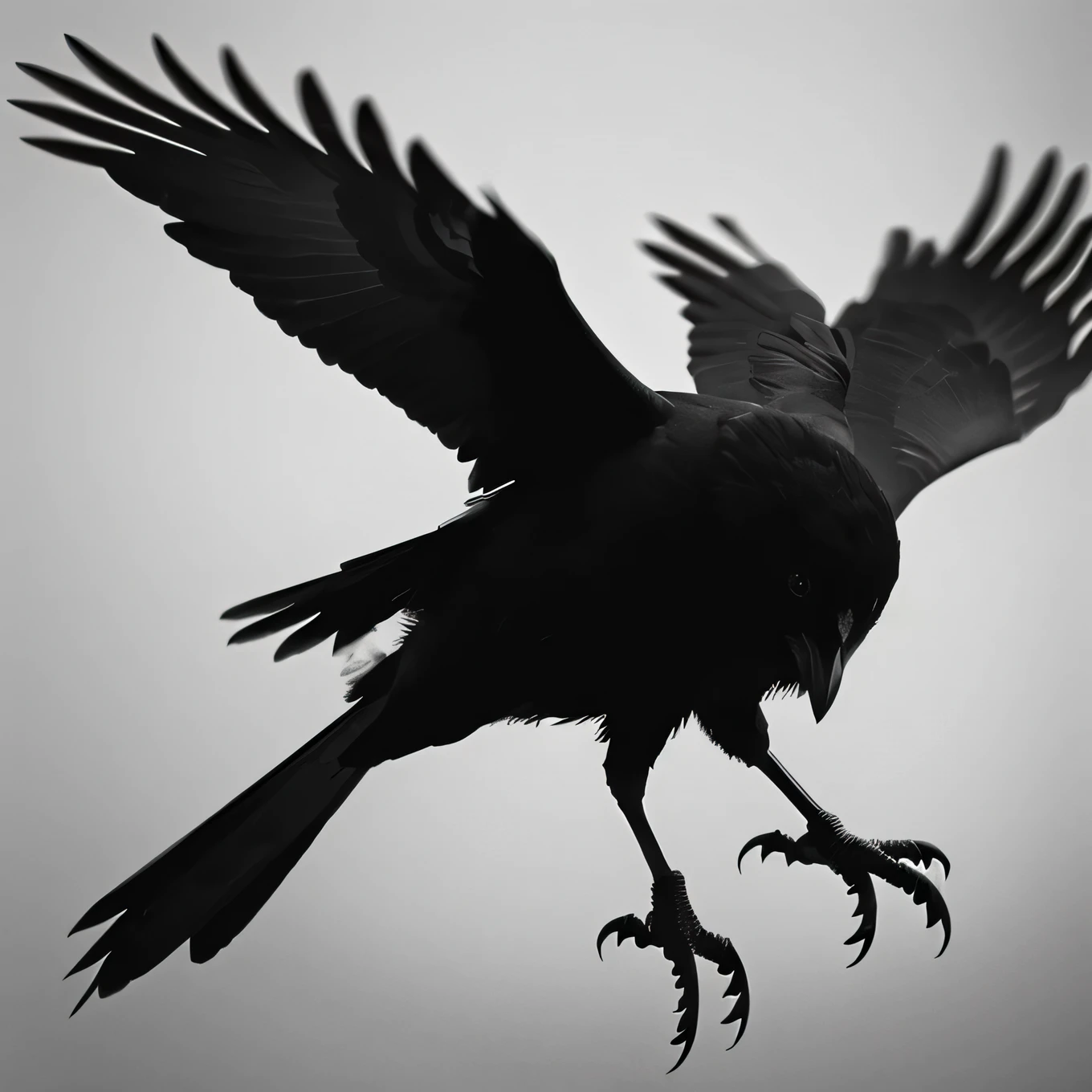 Monochrome、One powerfully armed crow howls