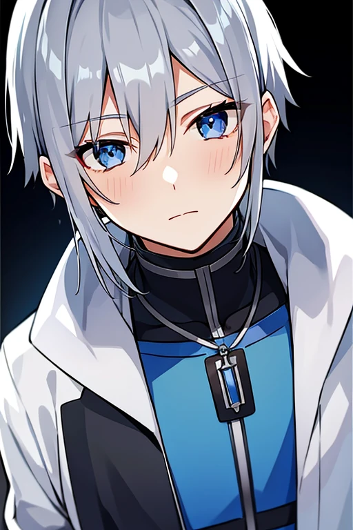 Gray Hair、blue eyes、male、Young people、Jersey
