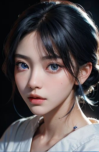 Super High Resolution, Masterpiece: 1.4, (8K, Real, Raw Photo, Best Quality: 1.4), Sexy Japan Beauty, (1 Girl), Bold and Defined Features, (Real Face: 1.4), Short Electric Blue Hair, (Realistic Hair: 1.3), Edgy Hairstyle, Realistic Blue Eyes, Striking Detailed Eyes, (Real Skin: 1.3), Glowing Skin, Attractive, Ultra Realistic, High Definition, Golden Ratio, (Detailed Face: 1.4), (Japanese Actress: Rina Takeda), Colorless and Transparent