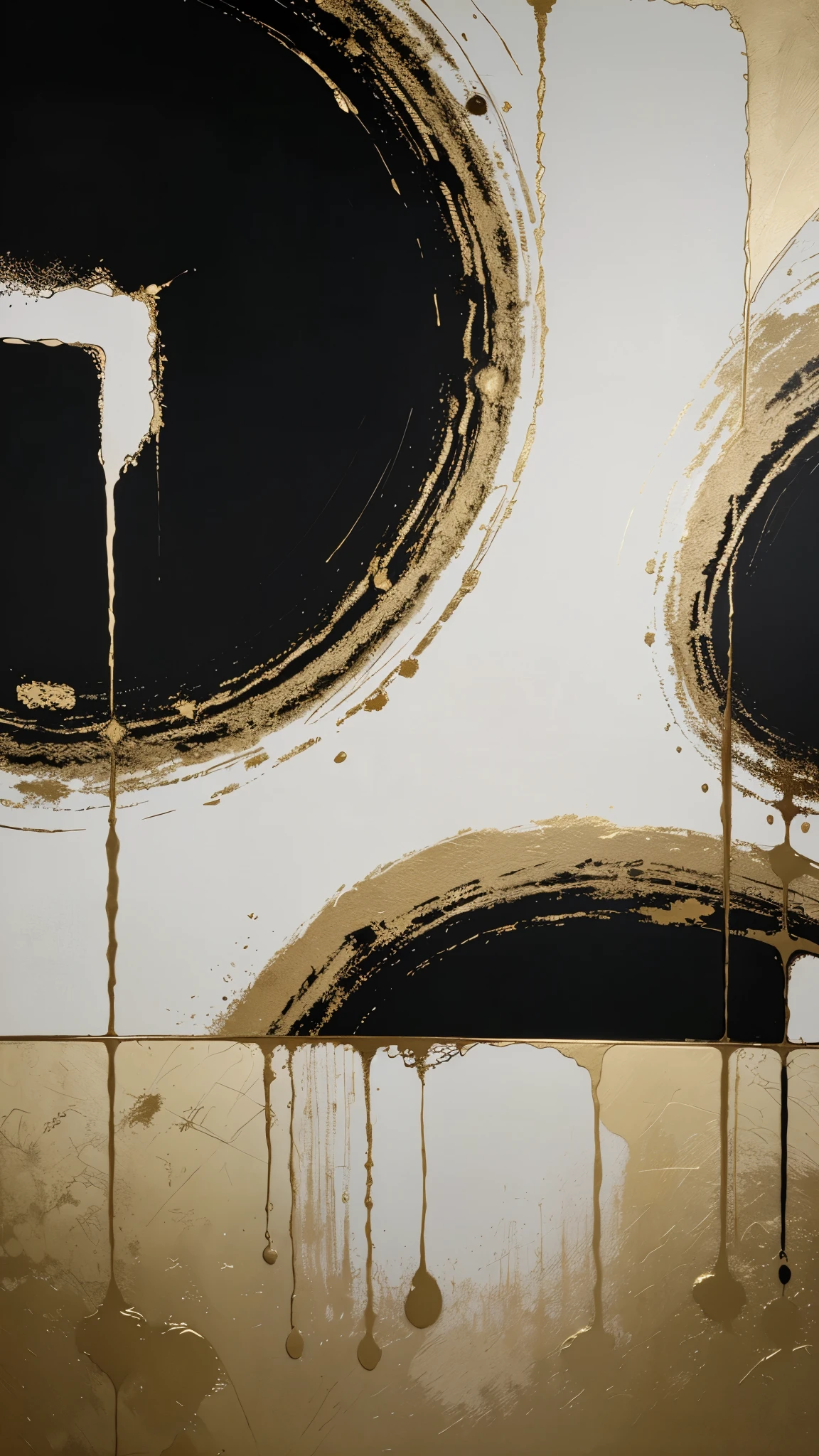 abstract painting art with gold, white and black colors 30:10:60 . best quality for wallpaper
