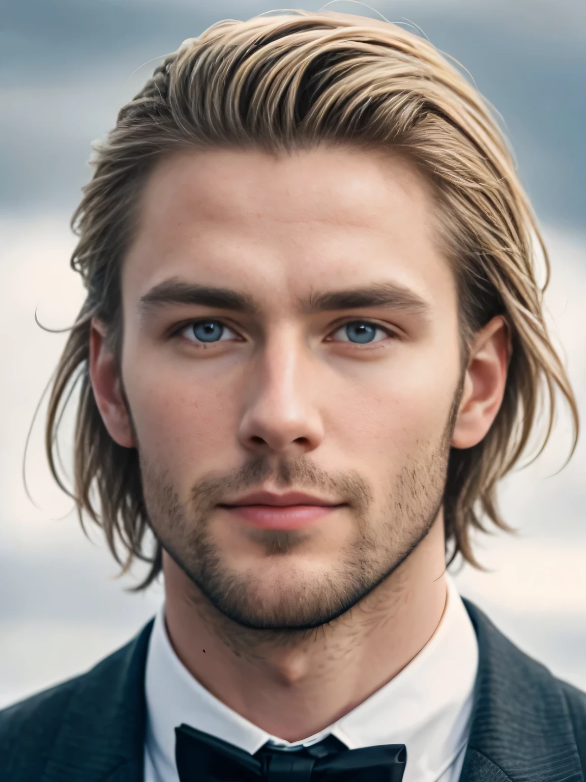 Handsome Icelandic man, Focus on the face.