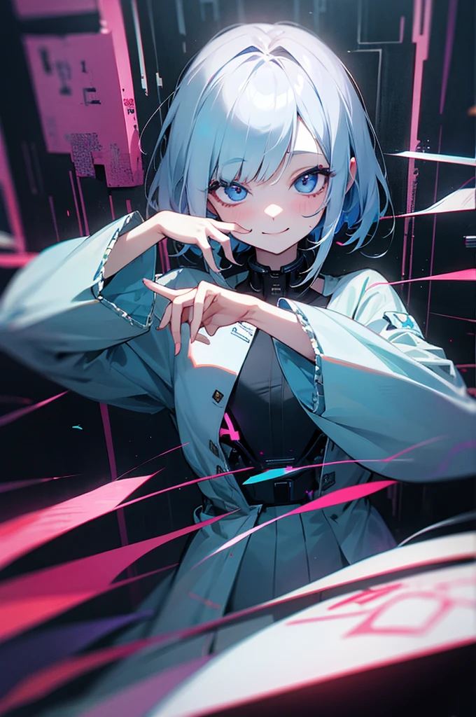 Girl、smile、Creepy、Glitch、bug、Insanity、cyber-