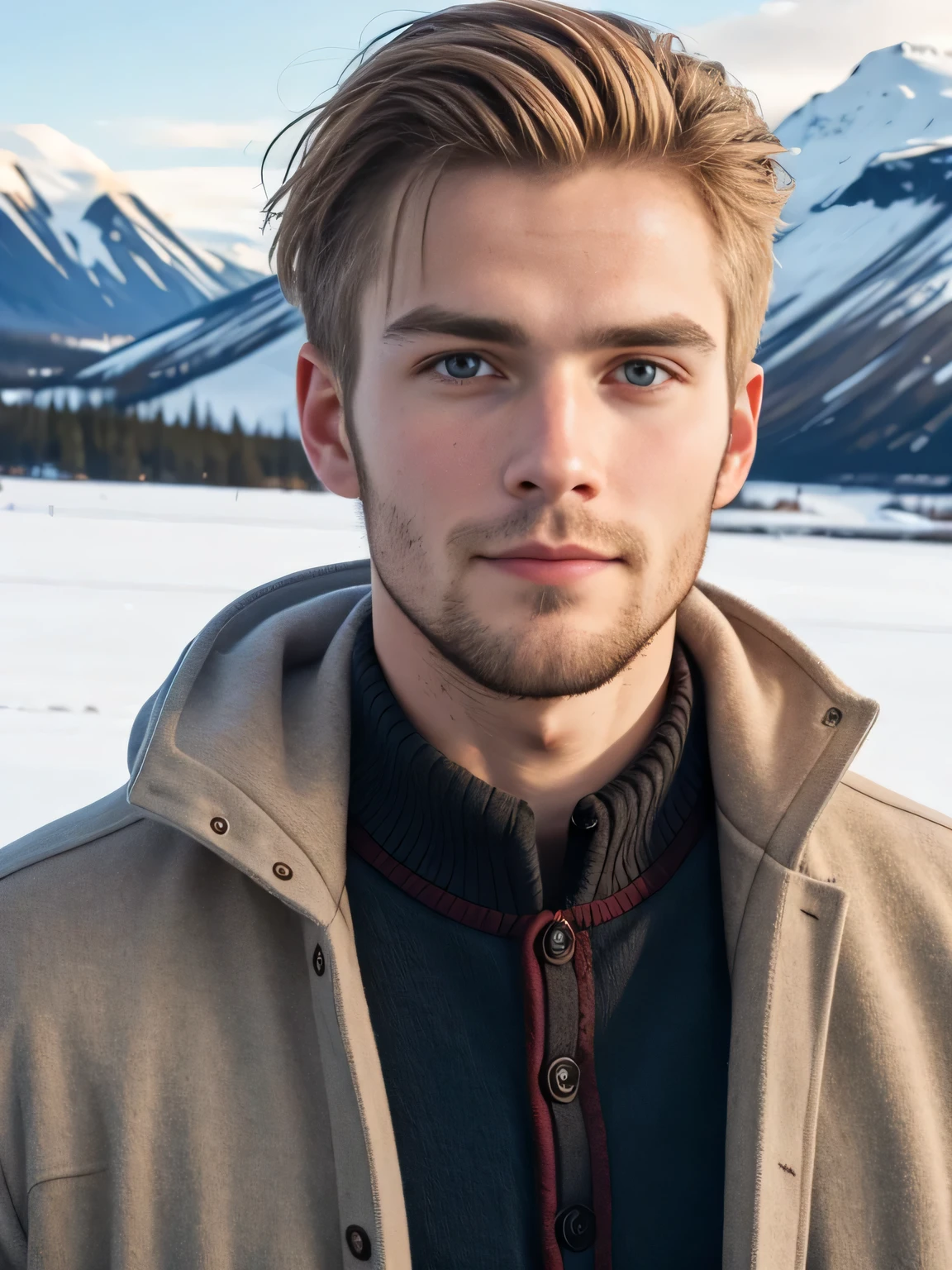 Handsome Icelandic man, Focus on the face.