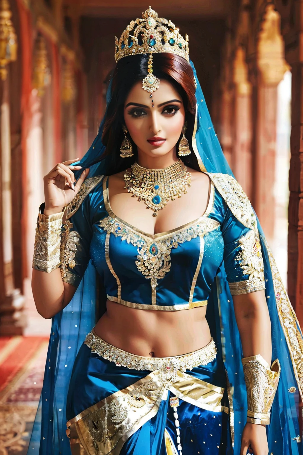 high quality, super sexy princess costume,large breasts, indian super model,in the heavenly Palace
