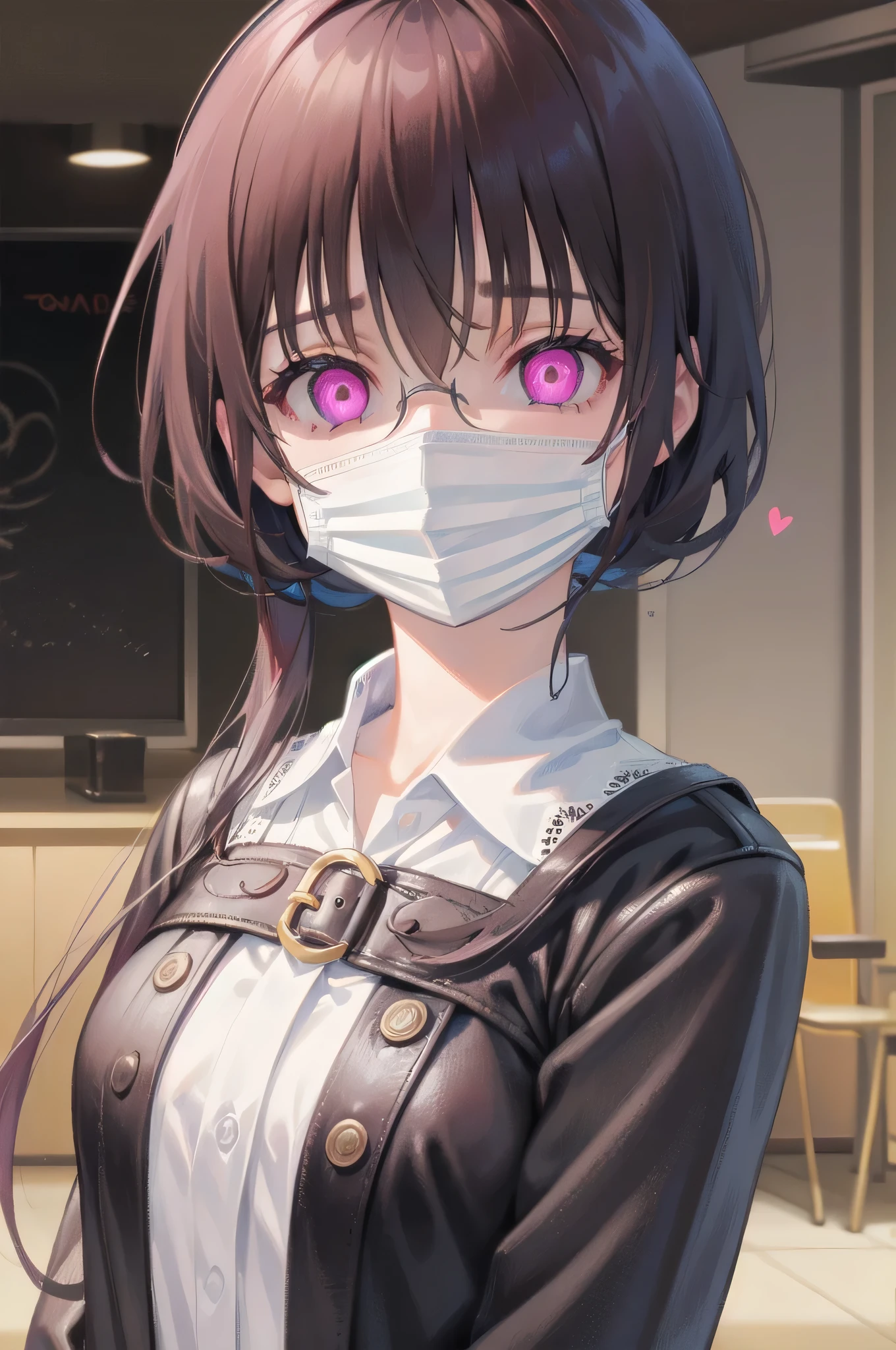 (Tabletop:1.0), (highest quality:1.4), (High resolution:1.2),(Latex lace mouth mask:1.3), Open your mouth,  Sharp contours,  boyish, highest quality, masterpiece,Glasses,Voice of the Heart,Breast milk,yandere,nsfw