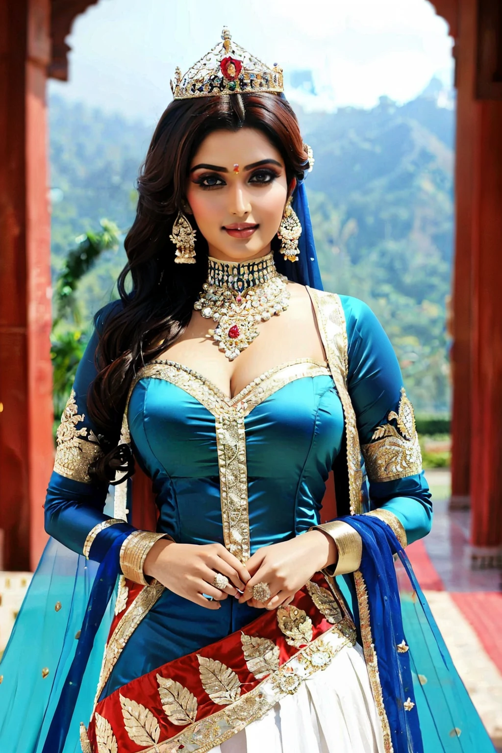 high quality, super sexy princess costume,large breasts, indian super model,in the heavenly Palace
