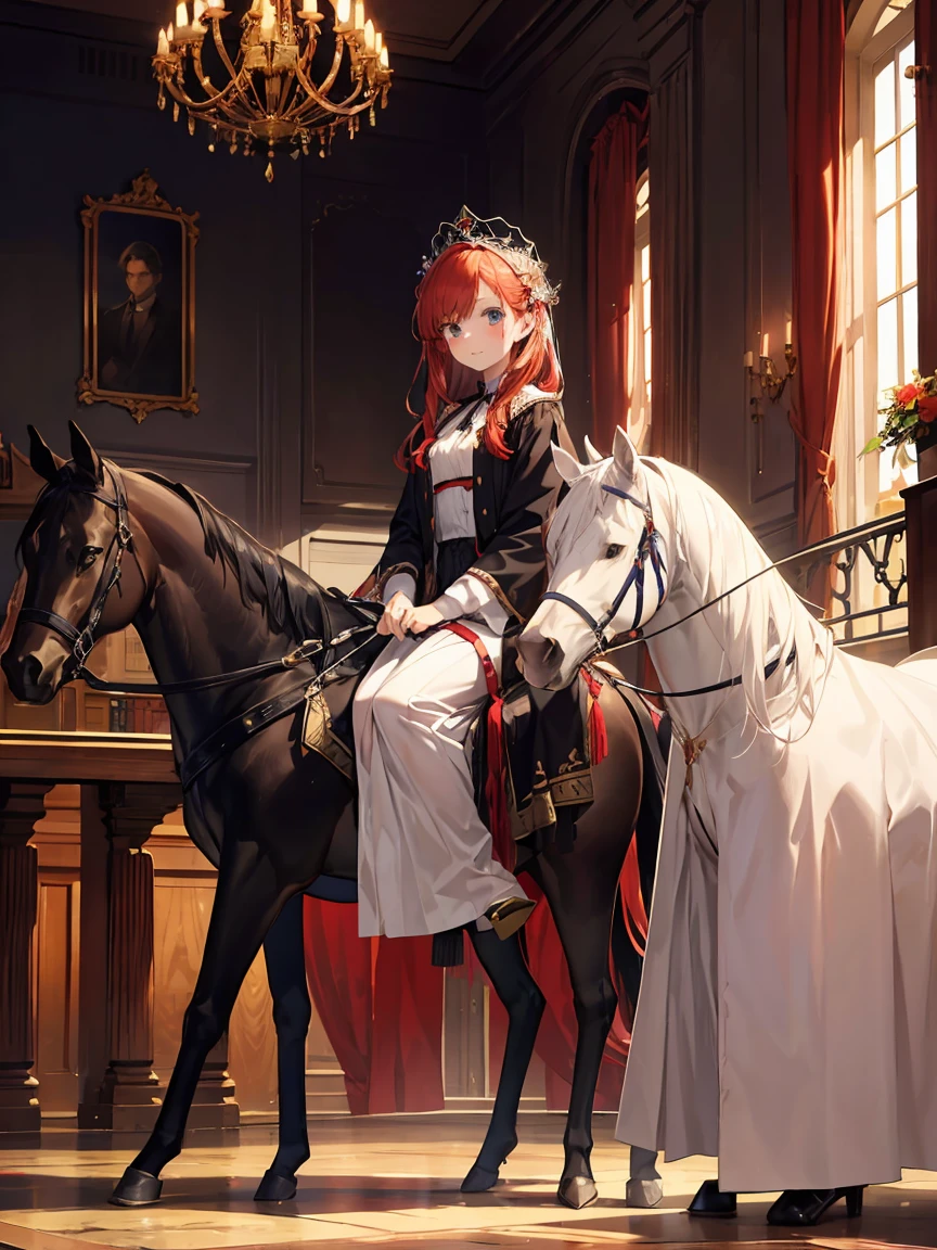 44 A beautiful girl with red hair, aged 11, was taken by a king on his horse