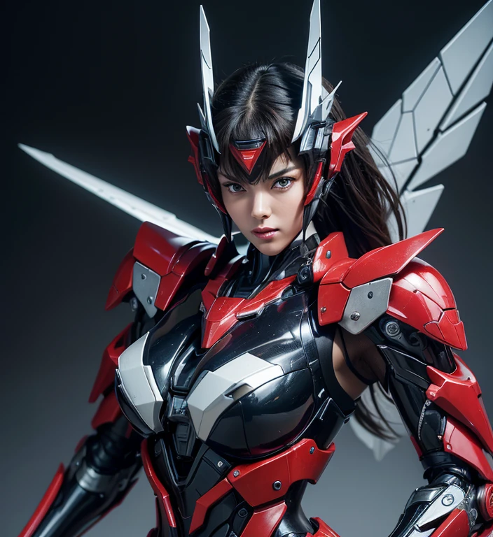 Textured skin, Super Detail, high details, High quality, Best Quality, hight resolution, 1080p, hard disk, Beautiful,(Windblade),beautiful cyborg woman,Mecha Cyborg Girl,Battle Mode,Girl with a Mecha Body,She wears a futuristic Transformers mech,Fulll body Shot,A powerful cyborg woman, sleek and futuristic, with advanced mechanical augmentations that enhance her strength and capabilities.
