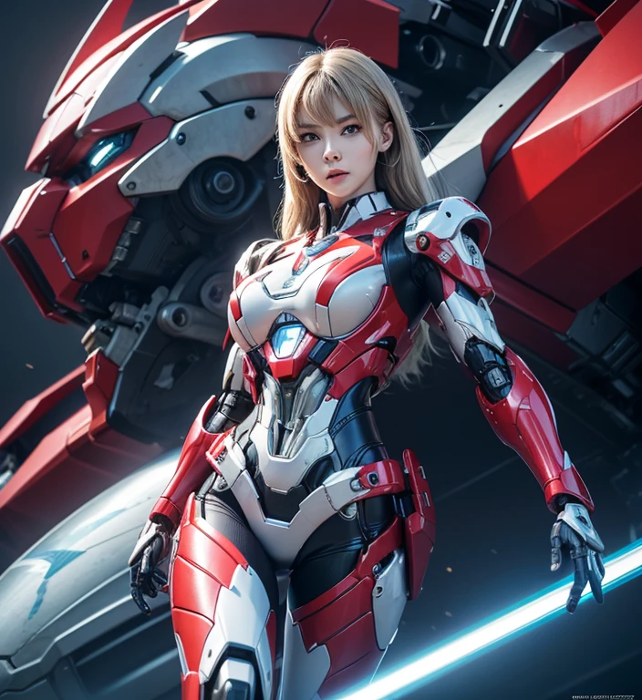 Textured skin, Super Detail, high details, High quality, Best Quality, hight resolution, 1080p, hard disk, Beautiful,(Elita One),beautiful cyborg woman,Mecha Cyborg Girl,Battle Mode,Girl with a Mecha Body,She wears a futuristic Transformers mech,Fulll body Shot,A powerful cyborg woman, sleek and futuristic, with advanced mechanical augmentations that enhance her strength and capabilities.