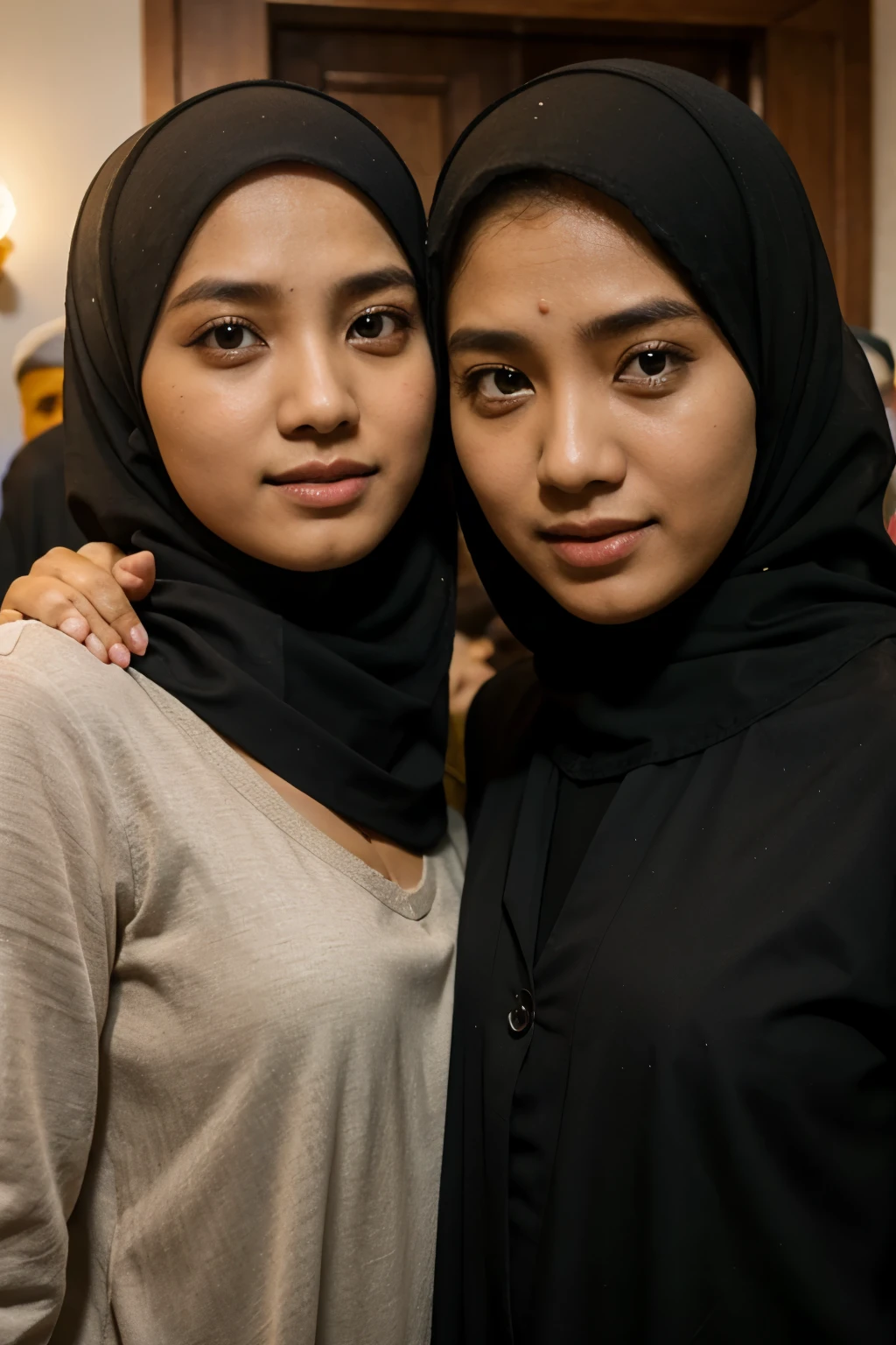 bersama teman teman 12 orang berhijab