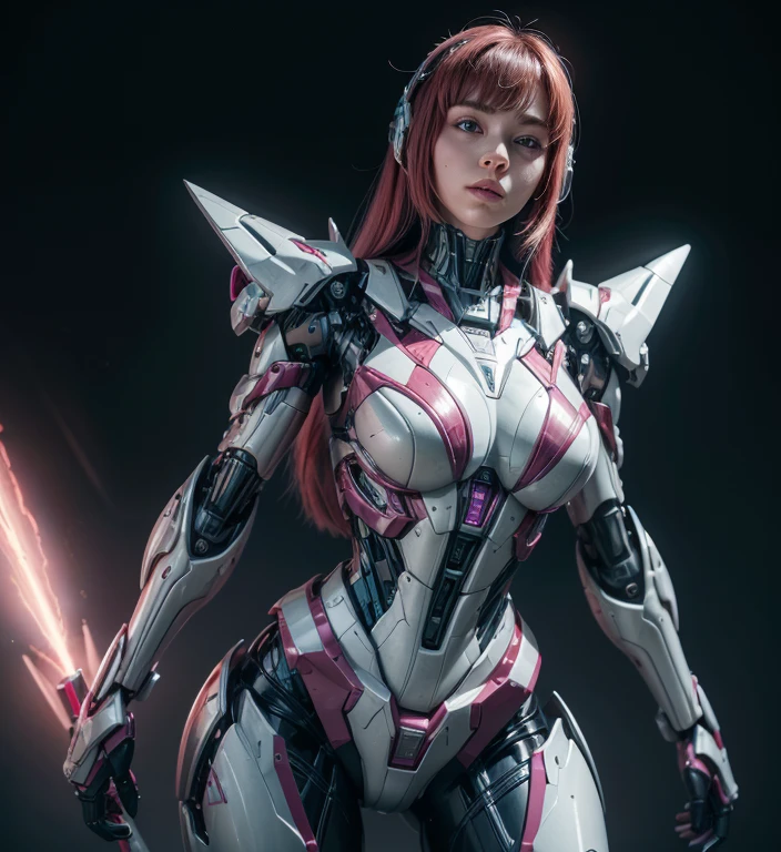 Textured skin, Super Detail, high details, High quality, Best Quality, hight resolution, 1080p, hard disk, Beautiful,(Elita One),beautiful cyborg woman,Mecha Cyborg Girl,Battle Mode,Girl with a Mecha Body,She wears a futuristic Transformers mech,Fulll body Shot,A powerful cyborg woman, sleek and futuristic, with advanced mechanical augmentations that enhance her strength and capabilities.