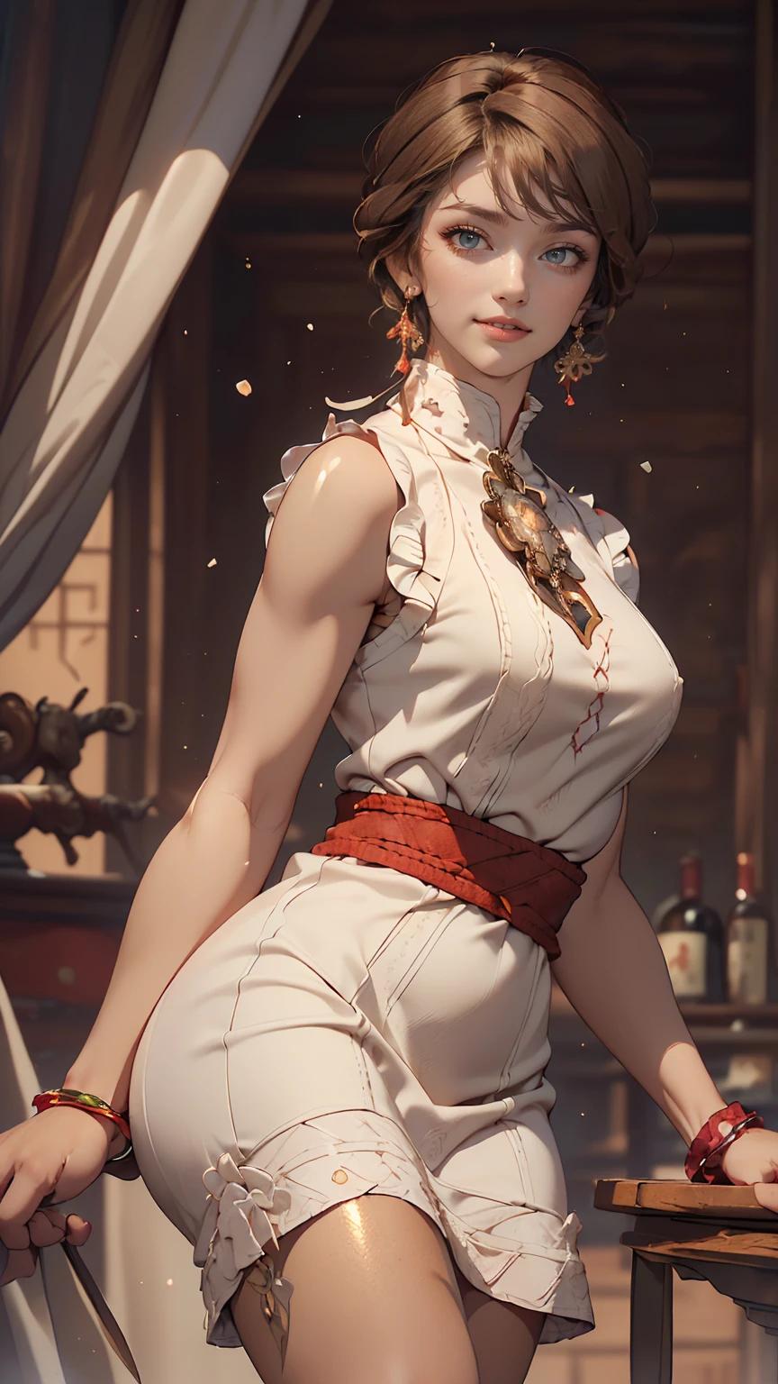 ((((highest quality))))、(((Ultra-precision CG16K wallpaper)))、(((masterpiece)))、(((Very detailed)))、(((Extremely detailed)))、((１29 year old mature woman:1.6))、((とてもbeautiful日本人の顔))、((Zuo々Nozomi:1.5))、((Straight medium hair、Blunt bangs:1.5))、((Shiny brown hair:1.5))、beautiful delicate eyes、Brown eyes、eyeliner、eye shadow、High nose、Small nostrils、Small Mouth、Seductive lips、beautiful breasts、((C cup size breasts))、beautiful feet、eight-headed body、Perfect balance、Perfect Anatomy、Perfect composition、beautiful detailed shading、beautiful, Natural light、beautiful detail glow、Written boundary depth、(((High chroma)))、(((Genuine:1.9)))、((Vivid:1.5))、((beautiful Skin))、((Skin Texture))、((Genuineな皮膚感))、(((Cowboy Shot:1.6)))、((Front view、Shoot from the front、Front Low Angle:1.6))、(((smile:1.5)))、((Women are watching this、View Viewer、Look forward:1.6))、Bright sunlight、Natural light、(((Glass Square、wood:1.3)))、(Walking pose:1.6)、(((Wine red high neck sleeveless ribbed knit dress:1.6)))、((head band、Wear earrings:1.3))、((Knee socks clothing:1.3))、