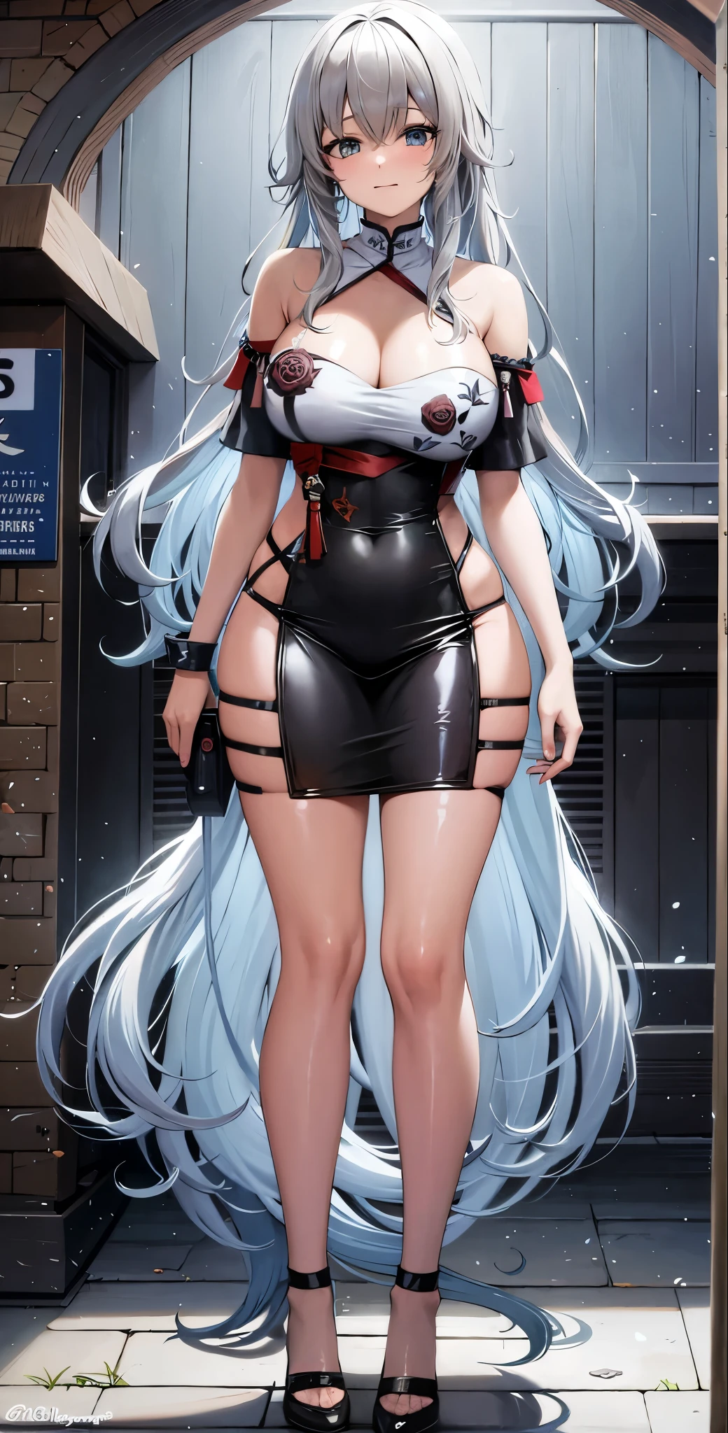 girl,Large Breasts,long hair,leg
