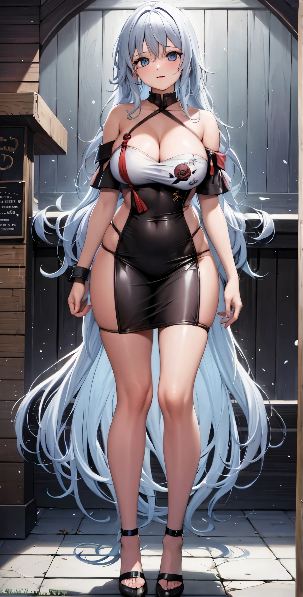 girl,Large Breasts,long hair,leg
