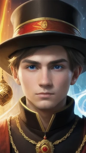 a young sorcerer Russian focus on the face.