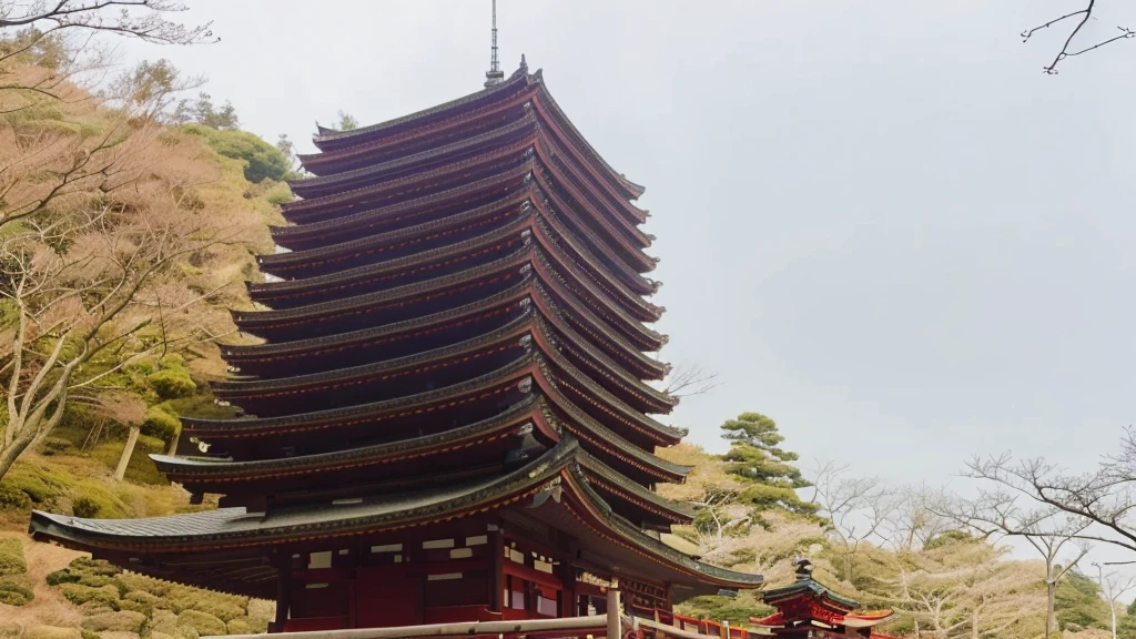12 floor japanese pagoda from the 7th century