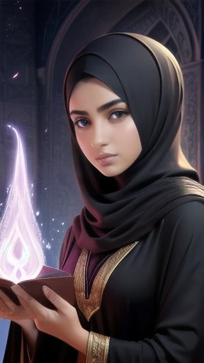 a young sorcerer Arab woman   focus on the face.